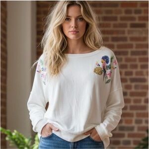 Lilly Pulitzer Sheridan Long Sleeve Sequin Embroidered Parakeet Birds